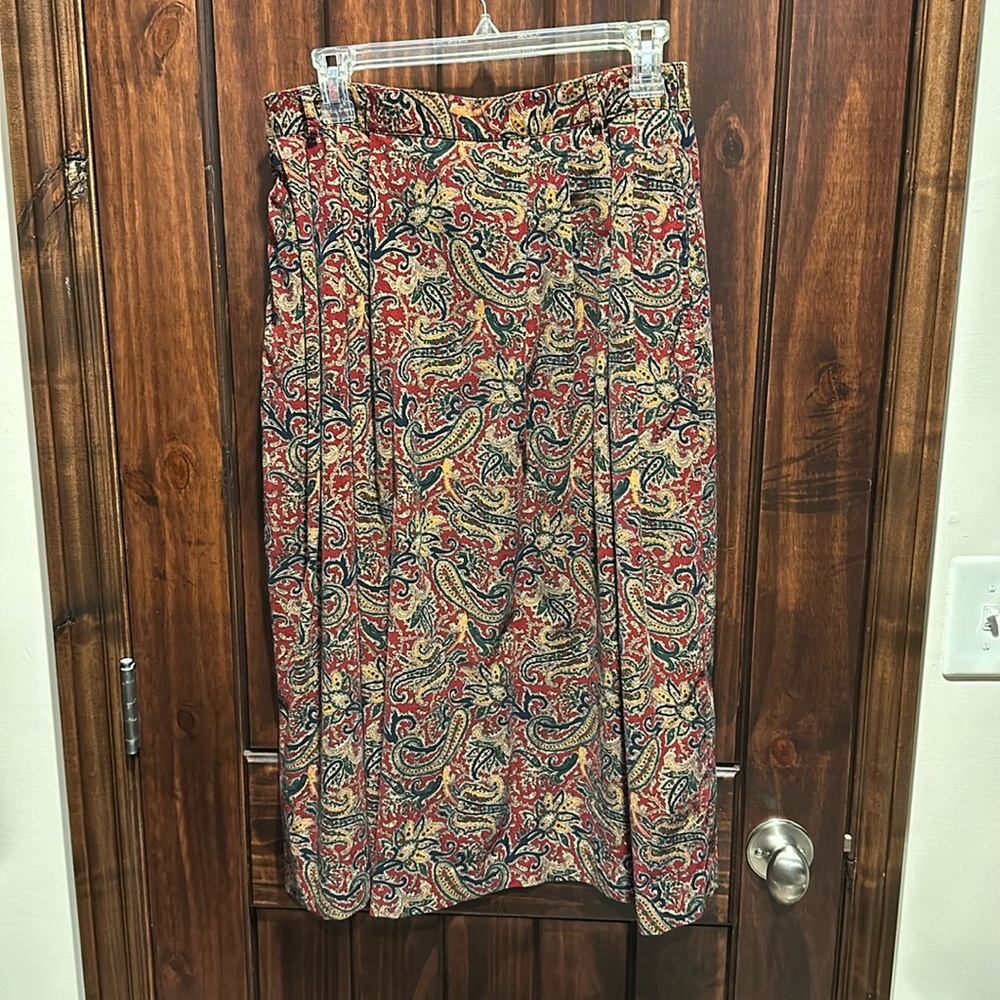 Talbots Women’s Red Paisley Maxi Skirt